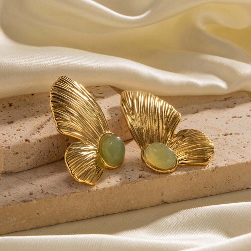 18K Gold Plated Butterfly Stud Earrings | JDE004