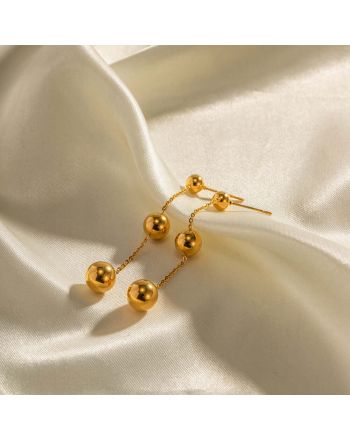 18K Gold Plated Irregular Beads Drop Dangle Earrings | JDE132